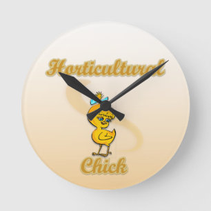 Horticultural Chick Round Clock