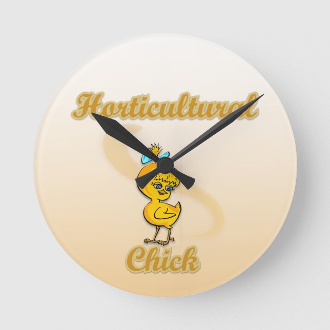 Horticultural Chick Round Clock (Front)