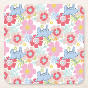 Horton Hears A Who Pastel Flower Pattern Square Paper Coaster