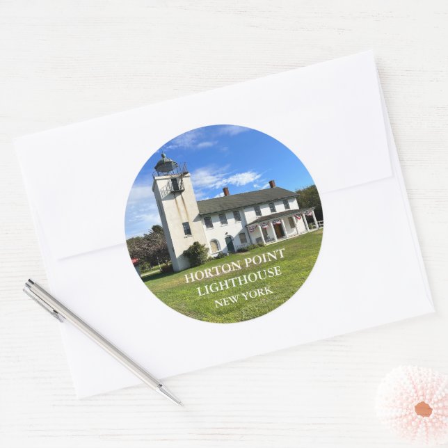 Horton Point Lighthouse New York Round Stickers (Envelope)