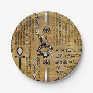 Horus - Egyptian Hor- Gold and Pearl Paper Plate
