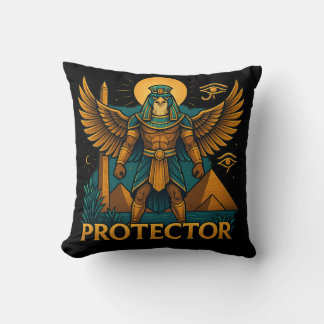 Horus the Protector – Bold Ancient Egyptian Falcon Throw Pillow