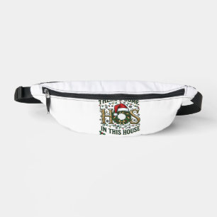 Hos House Christmas Wreath Santa Hat Lights Fanny Pack