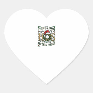 Hos House Christmas Wreath Santa Hat Lights Heart Sticker