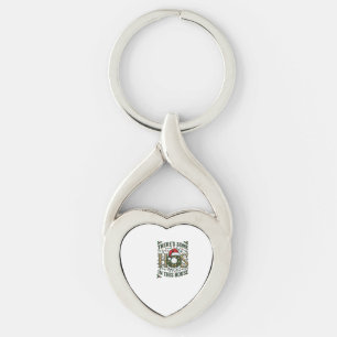 Hos House Christmas Wreath Santa Hat Lights Keychain