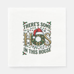 Hos House Christmas Wreath Santa Hat Lights Napkin