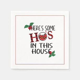 Ho's In This House, Santa Funny Christmas Napkin