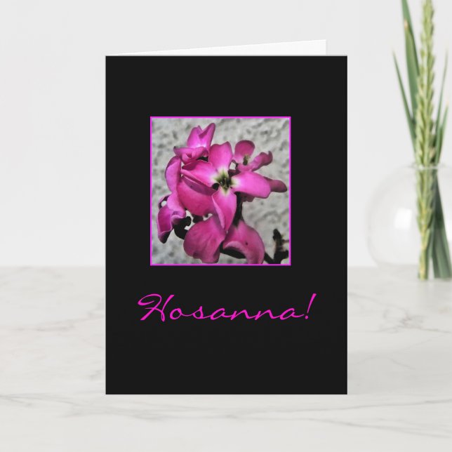 Hosanna Easter floral bible quote card (Front)