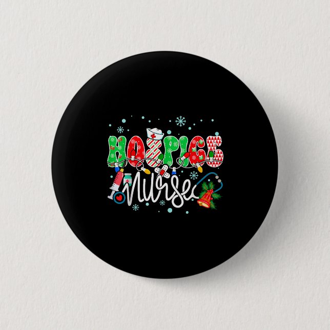 Hosce Nurse Funny Xmas Light Stethoscope Christmas 2 Inch Round Button (Front)