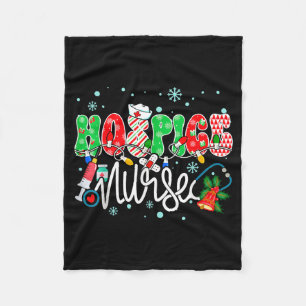 Hosce Nurse Funny Xmas Light Stethoscope Christmas Fleece Blanket