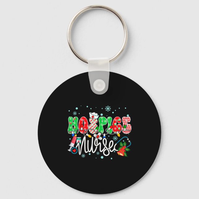 Hosce Nurse Funny Xmas Light Stethoscope Christmas Keychain (Front)