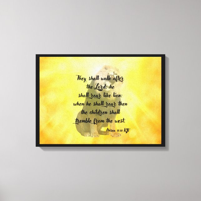 Hosea 11:10 Bible Verse Scripture Canvas Wall Art (Front)