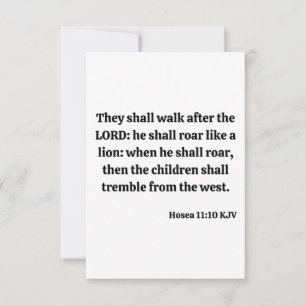 Hosea 11:10 KJV Bible Verse Flat Greeting Card