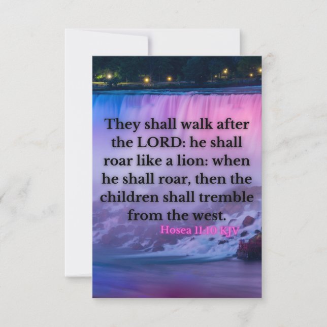 Hosea 11:10 KJV Bible Verse Pic Appartement Carte  (Devant)