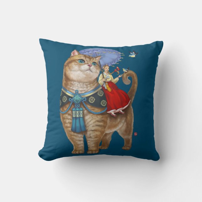 Hosico Throw Pillow (Front)