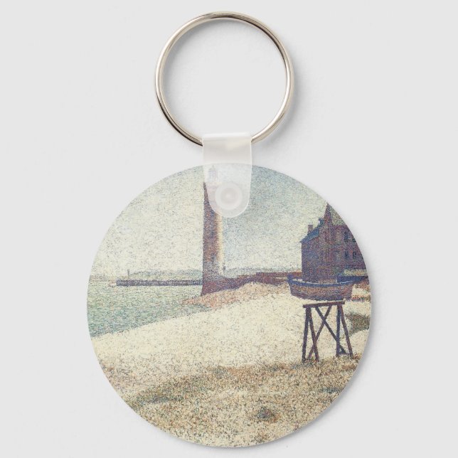 Hospice and Lighthouse, Honfleur by Georges Seurat Keychain (Front)
