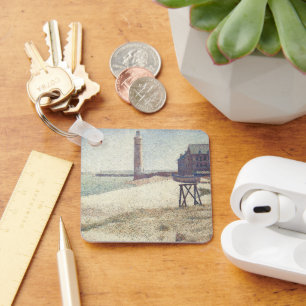 Hospice and Lighthouse, Honfleur by Georges Seurat Keychain