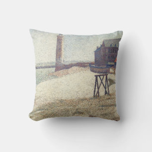 Hospice and Lighthouse, Honfleur by Georges Seurat Throw Pillow