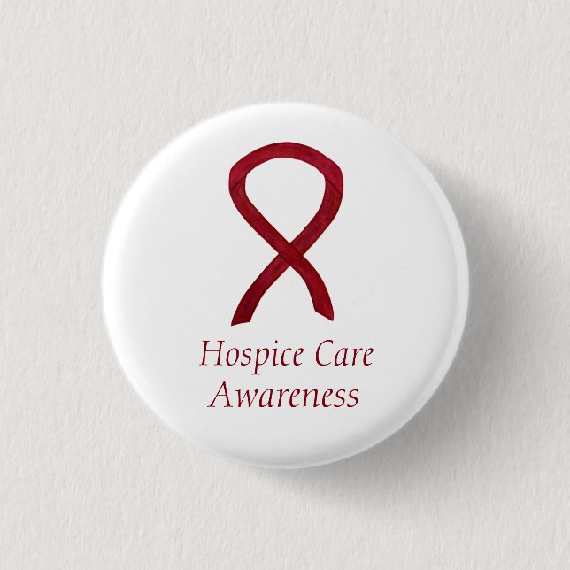 Hospice Care Awareness Ribbon Custom Pins (Front)