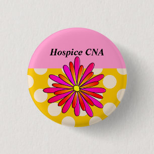 Hospice CNA Buttons Artsy and Whimsical Flower