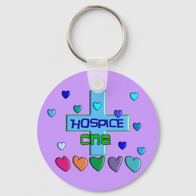 Hospice CNA Multi Hearts Design Keychain (Front)