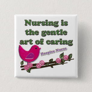Hospice Nurse 2 Inch Square Button