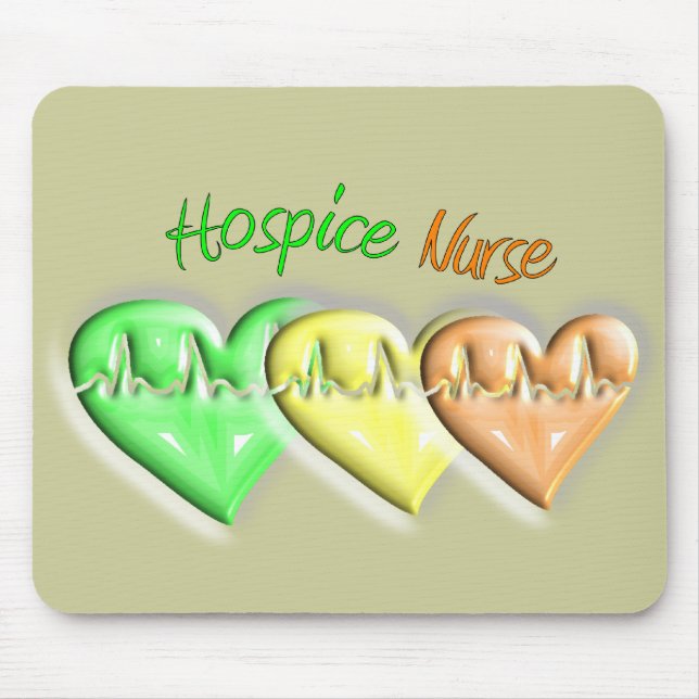 Hospice Nurse 3D Hearts Mouse Pad (Front)