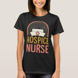 Hospice Nurse Boho Bohemian Rainbow Nursing School T-Shirt