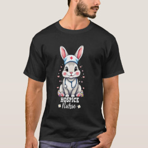 Hospice Nurse Bunny With Stethoscope Easter Nurse T-Shirt