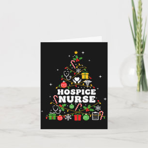 Hospice nurse christmas tree lights womens mens card