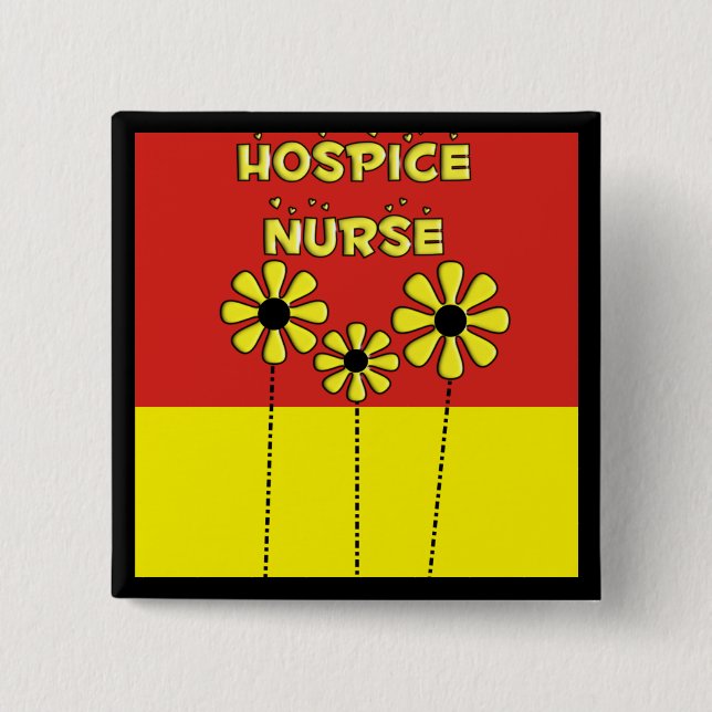 Hospice Nurse Gifts 2 Inch Square Button (Front)