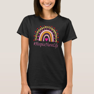 Hospice Nurse Leopard Rainbow Nurse's Week T-Shirt