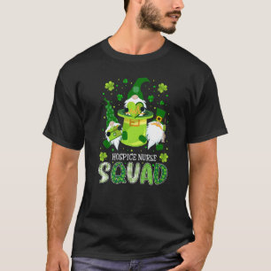 Hospice Nurse Squad Nursing St Patrick Day Gnomes T-Shirt