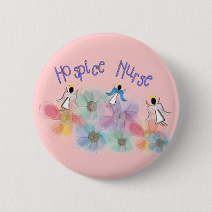 Hospice Nurse WHISPY Angels Design 2 Inch Round Button
