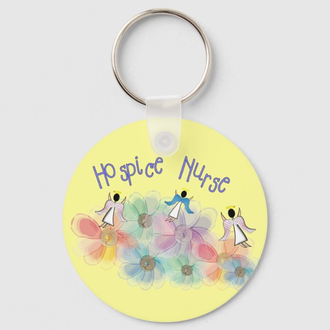Hospice Nurse WHISPY Angels Design Keychain (Front)