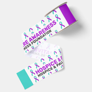 Hospice & Palliative Care Awareness Pattern Ribbon Grosgrain Ribbon