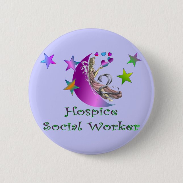 Hospice Social Worker 2 Inch Round Button (Front)