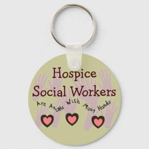 Hospice Social Workers "Angels With Many Hands" Keychain