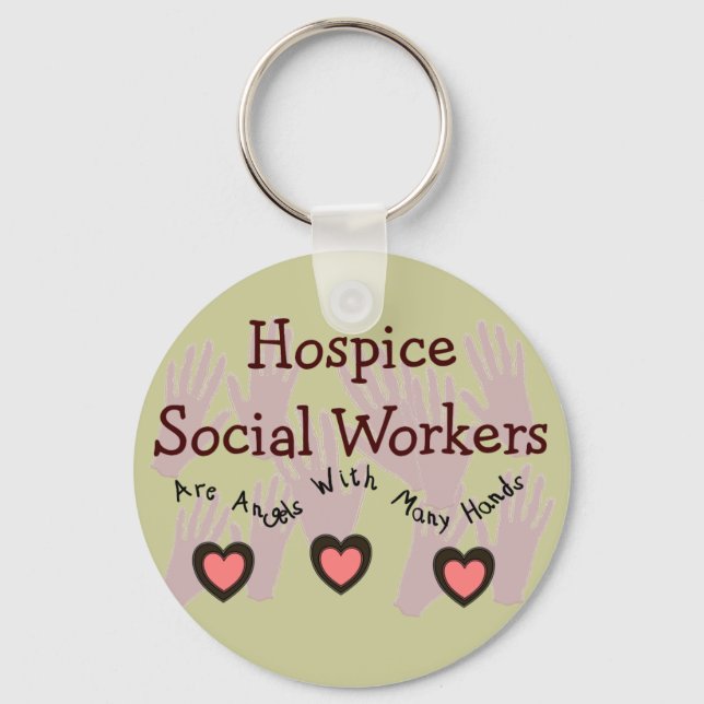 Hospice Social Workers "Angels With Many Hands" Keychain (Front)