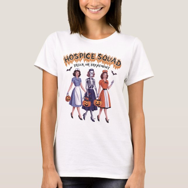 Hospice Squad Halloween For Nurse T-Shirt (Front)