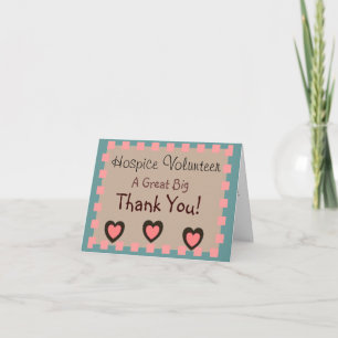 Hospice Volunteer Merci Cartes