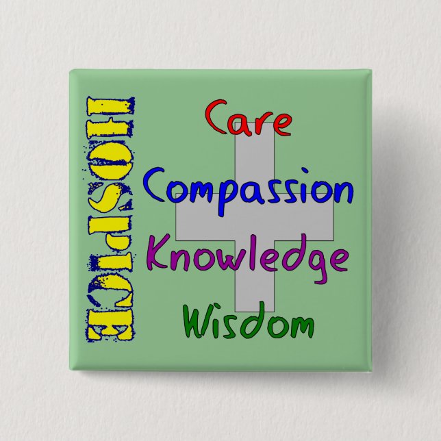 Hospice Worker Gifts 2 Inch Square Button (Front)