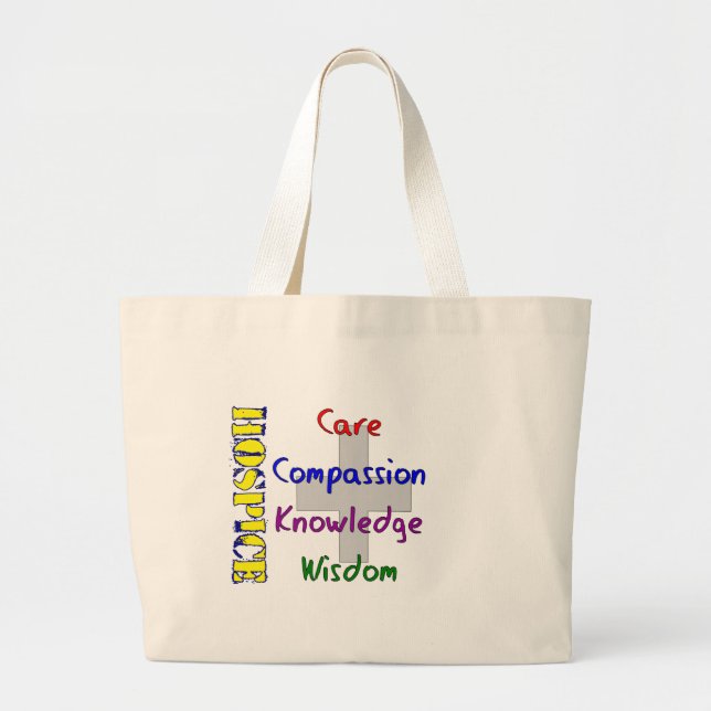 Hospice Worker Gifts Large Tote Bag (Front)