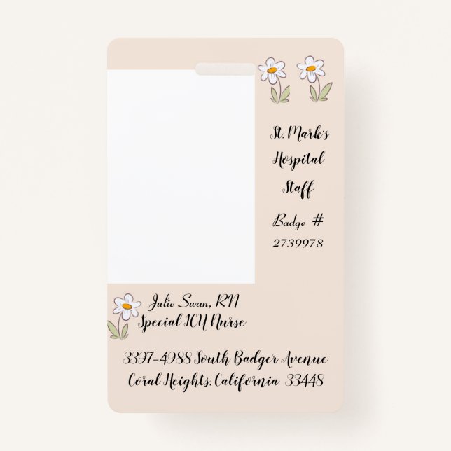 Hospital Badge for ICU Nurse (Front)