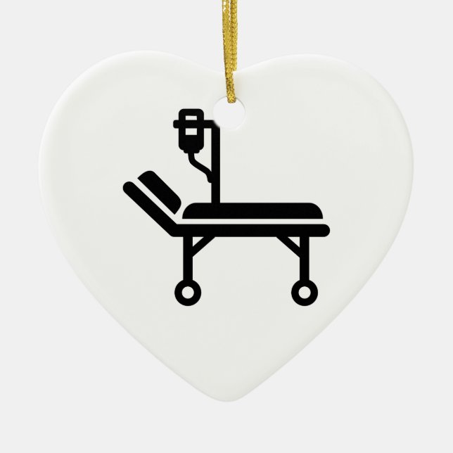 Hospital bed ceramic ornament (Front)