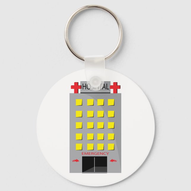 Hospital Building Emergency Entrance Keychain (Front)