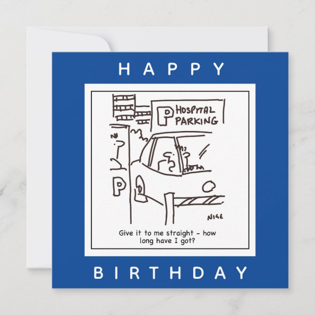 Hospital Car Parking Car Park Cartoon Card (Front)