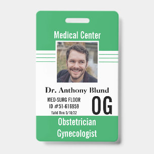 Hospital Doctor identification Photo Name Bar Code Badge