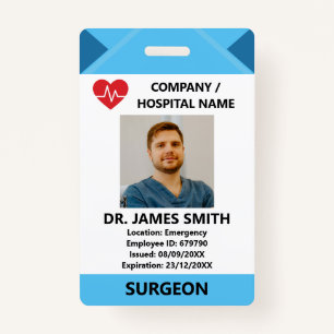 Hospital Doctor Nurse Care Security Photo ID Badge
