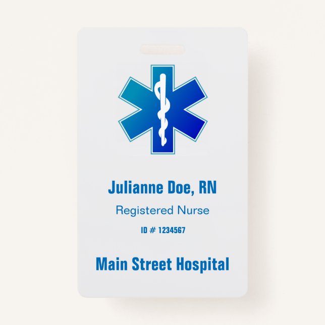 Hospital Doctor's Office Healthcare Worker Badge (Front)